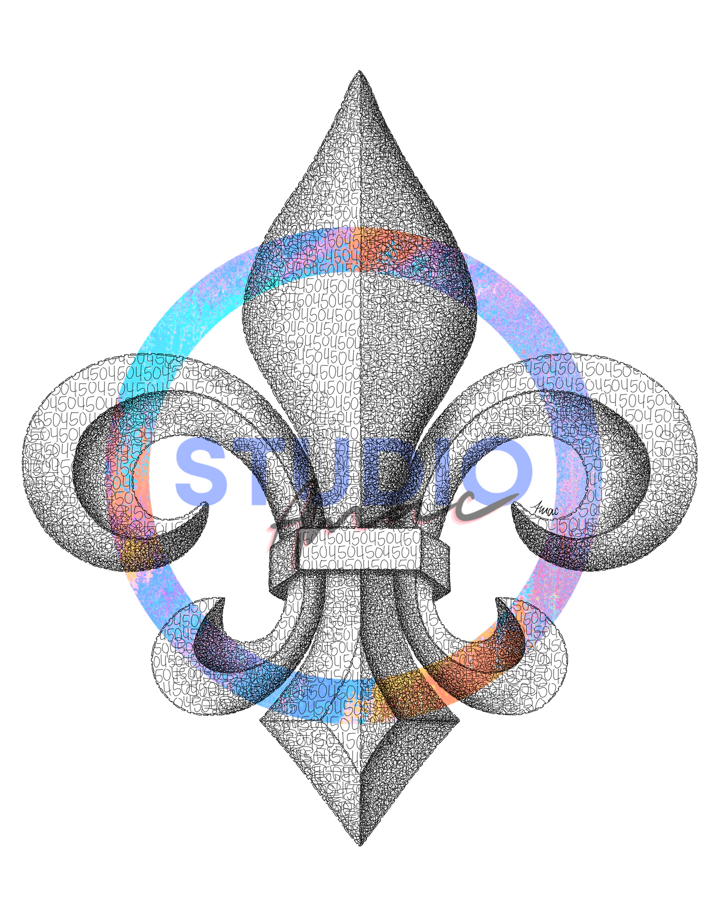 504 Fleur De Lis Print