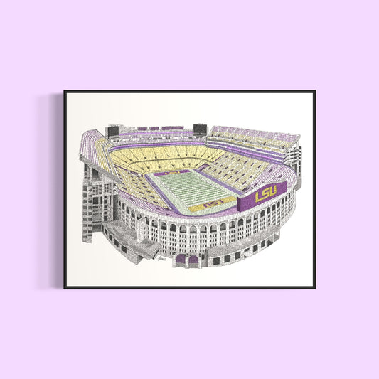 LSU Tiger Stadium “DEATH VALLEY” Print