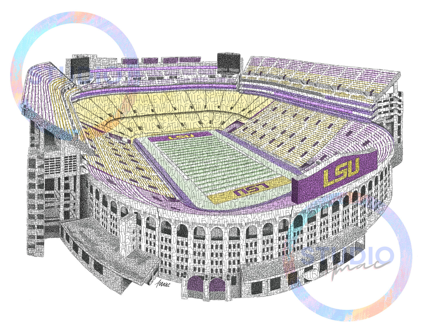 LSU Tiger Stadium “DEATH VALLEY” Print