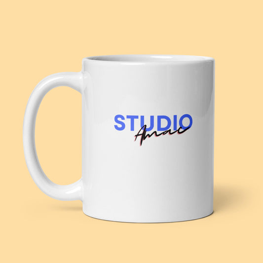 White glossy mug
