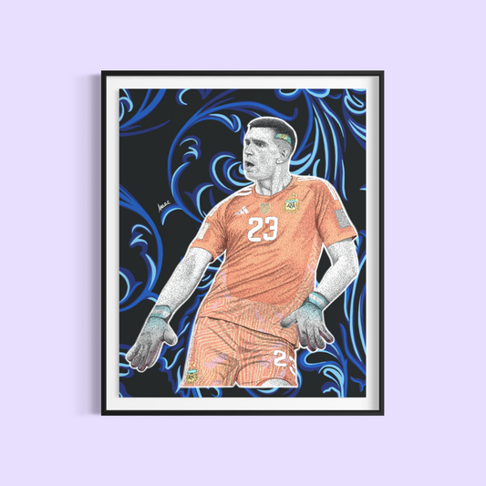 limited-edition Emiliano Dibu Martinez 2026 World Cup print, by Studio Amac
